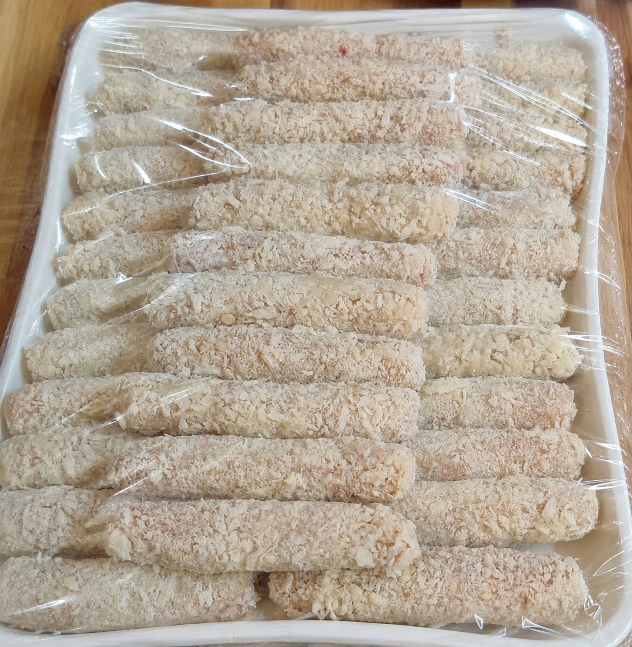 Breaded chicken, prep line