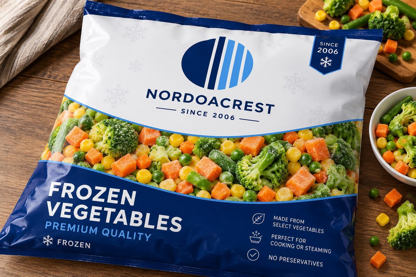 Frozen vegetables, premium quality